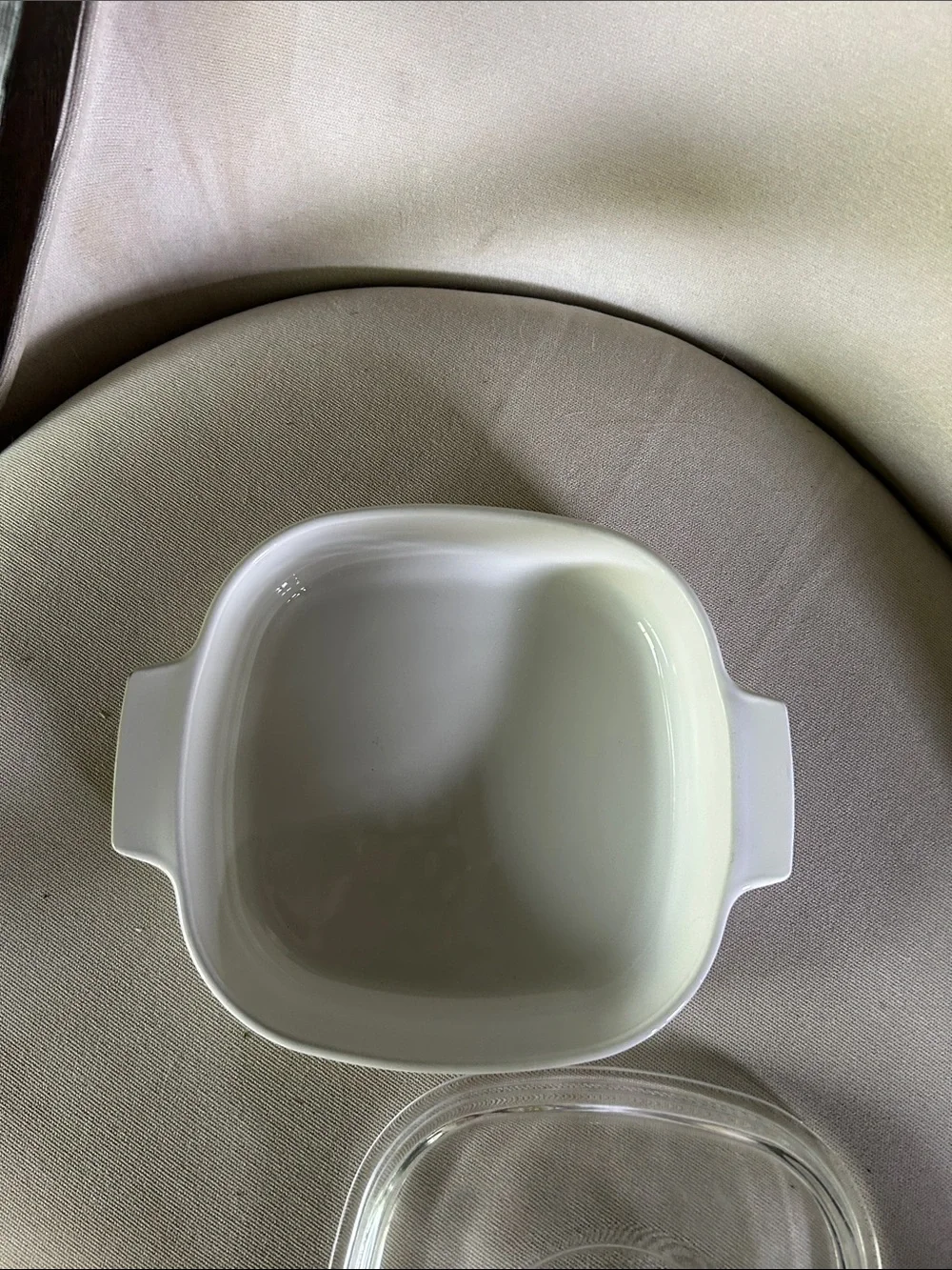 Corningware White Floral & Fruit Covered Casserole with Glass Lid